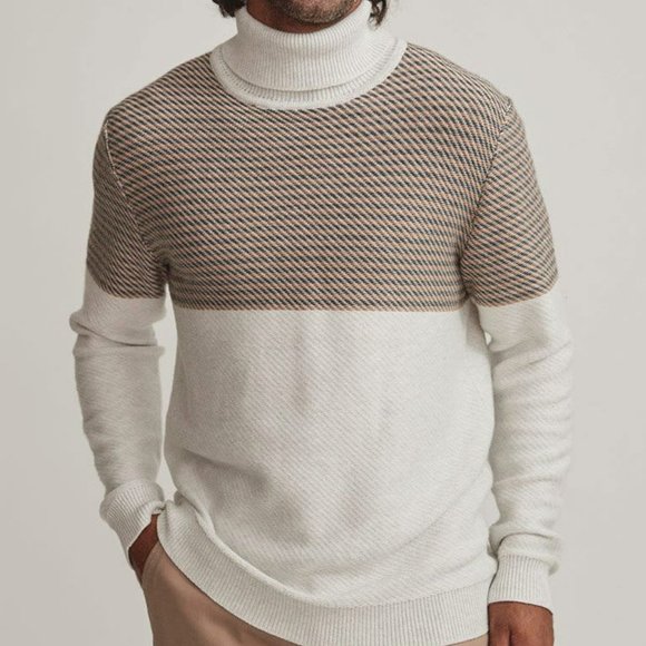 RW&Co Two-Tone Stitch Turtleneck Sweater - Picture 1 of 6